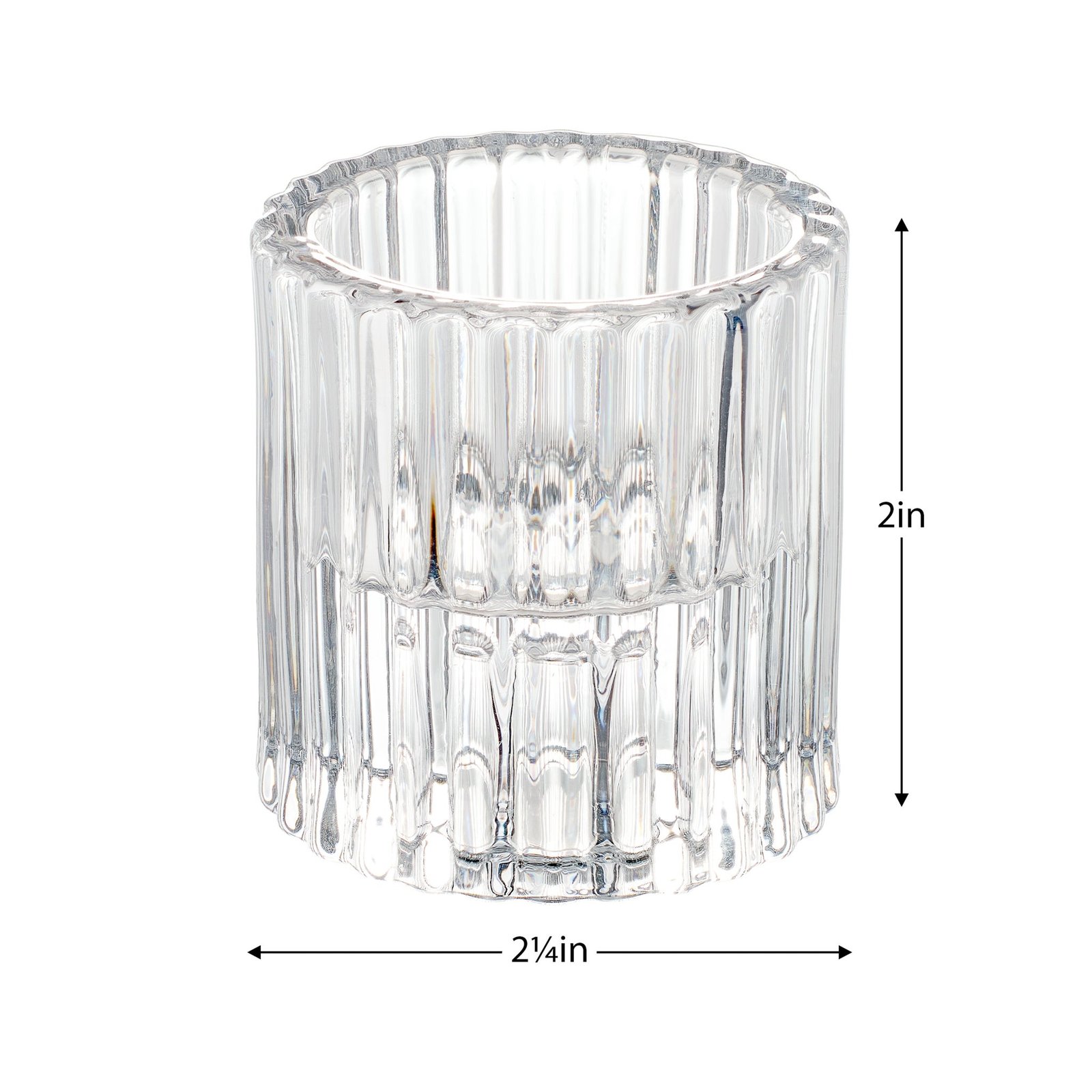 Anya Faceted Glass Three Piece 2 Inch Tall Tealight / Taper Candle Holder Set - Image 9