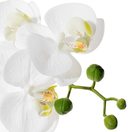Verona 22 Inch Tall Urn Potted Real Touch Orchid - White - Image 6