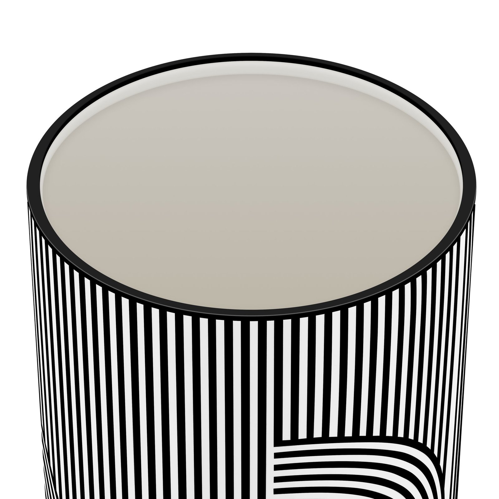 Monochrome Linear Curve Ceramic 12 Inch Tall Cylinder Vase - Image 9