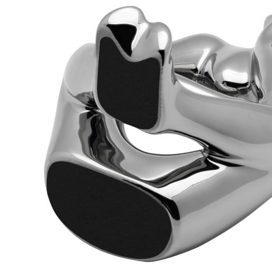 Pensive Shiny Silver 7 Inch Tall Ceramic Figure - Image 4