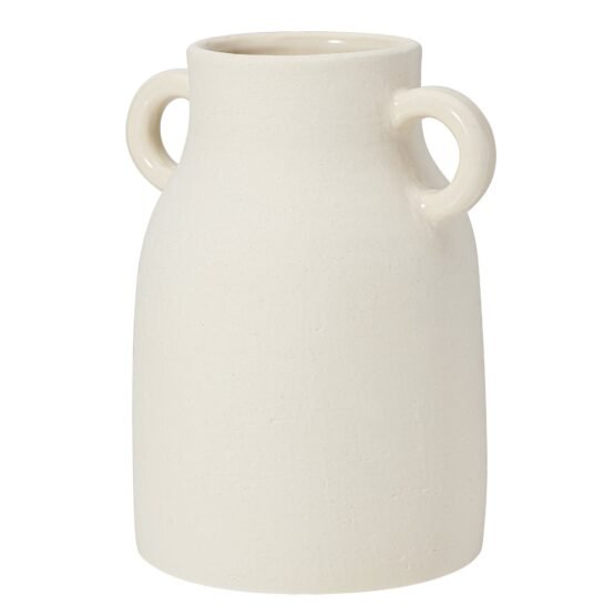 Rustic Carafe 8 Inch Tall Ceramic Handle Vase - Image 9