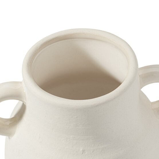Rustic Carafe 8 Inch Tall Ceramic Handle Vase - Image 2