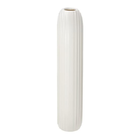 Circa Ceramic Matte White 13 Inch Tall Oval Ring Vase - Image 11