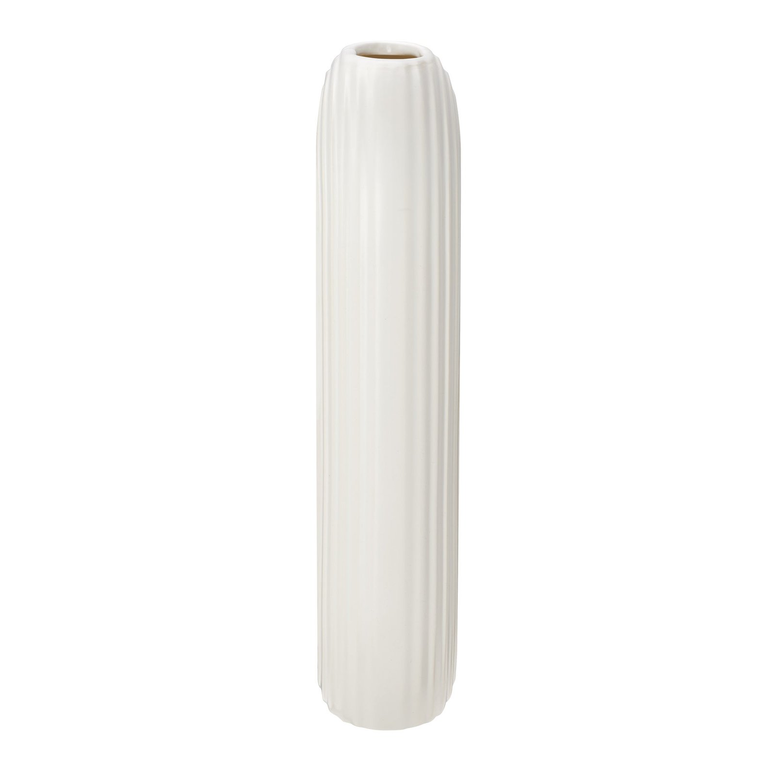 Circa Ceramic Matte White 13 Inch Tall Oval Ring Vase - Image 11