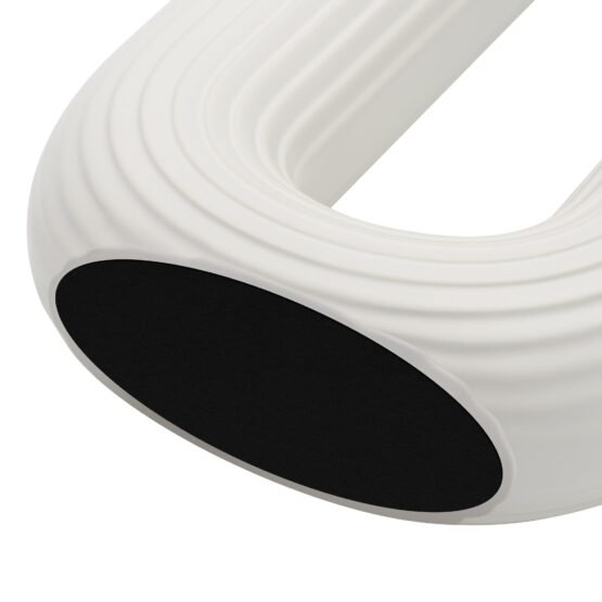 Circa Ceramic Matte White 13 Inch Tall Oval Ring Vase - Image 3