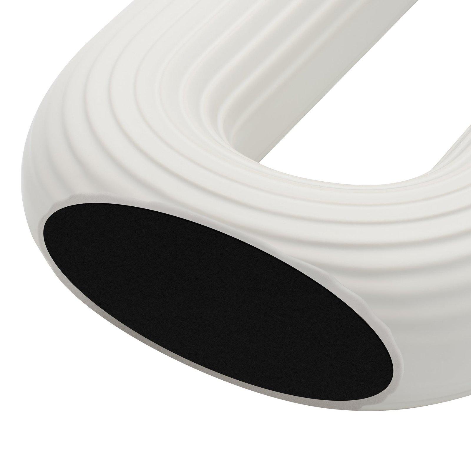 Circa Ceramic Matte White 13 Inch Tall Oval Ring Vase - Image 3