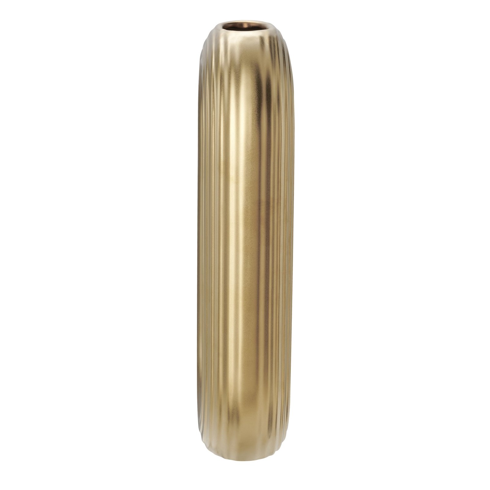 Circa Ceramic Matte Gold 13 Inch Tall Oval Ring Vase - Image 11