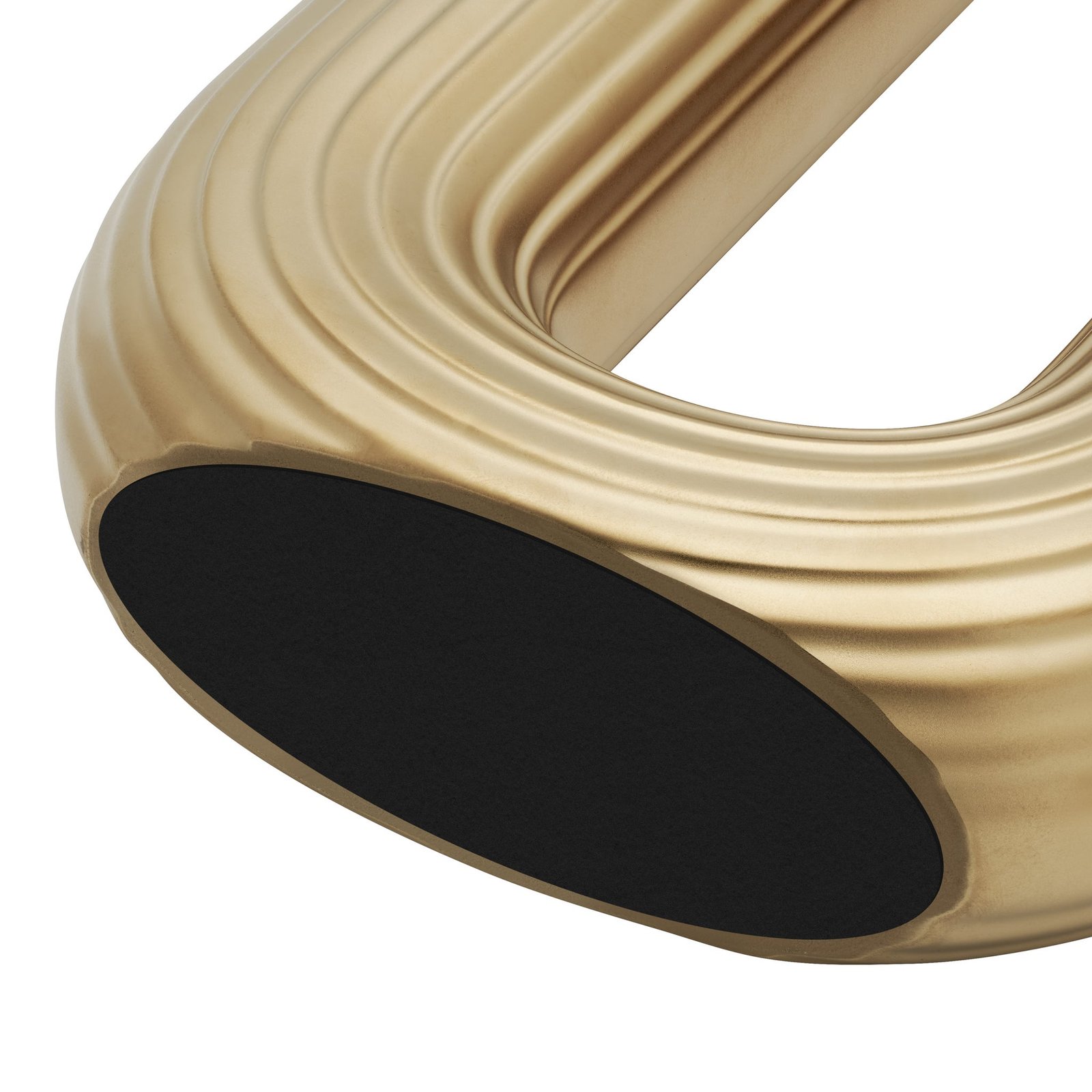 Circa Ceramic Matte Gold 13 Inch Tall Oval Ring Vase - Image 3