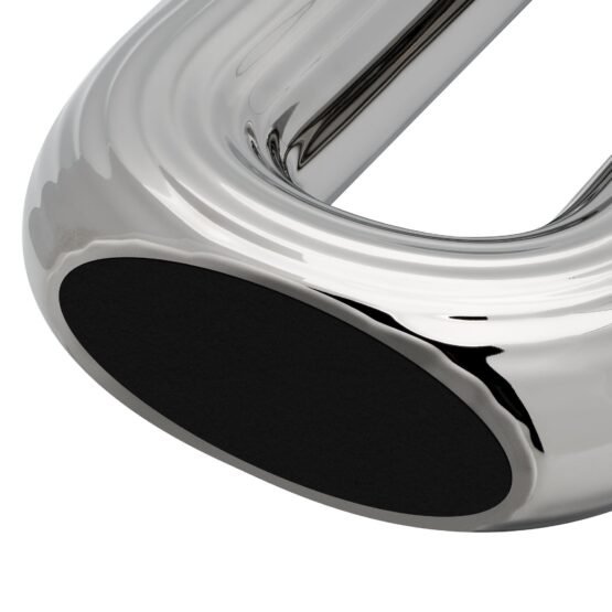 Circa Ceramic Shiny Silver 13 Inch Tall Oval Ring Vase - Image 3