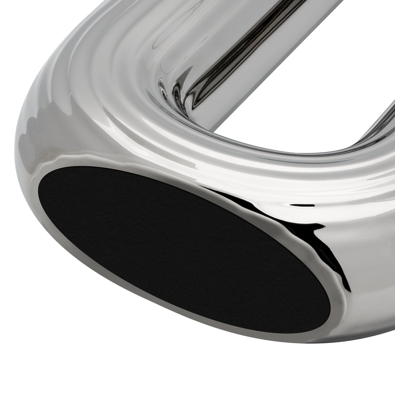 Circa Ceramic Shiny Silver 13 Inch Tall Oval Ring Vase - Image 3