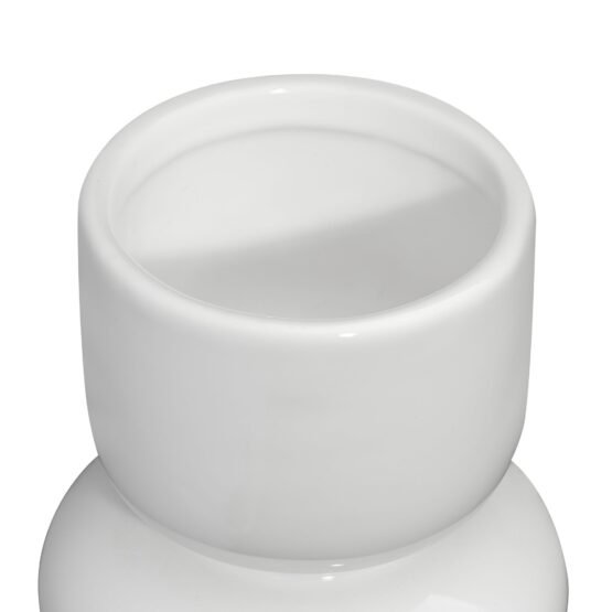 Sintra Double Bulb 10 Inch Tall Ceramic Vase - Shiny White - Image 2