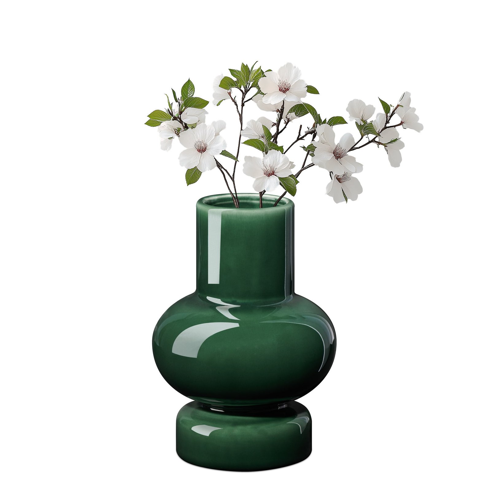 Sintra Single Bulb 8 Inch Tall Ceramic Vase - Shiny Green - Image 7