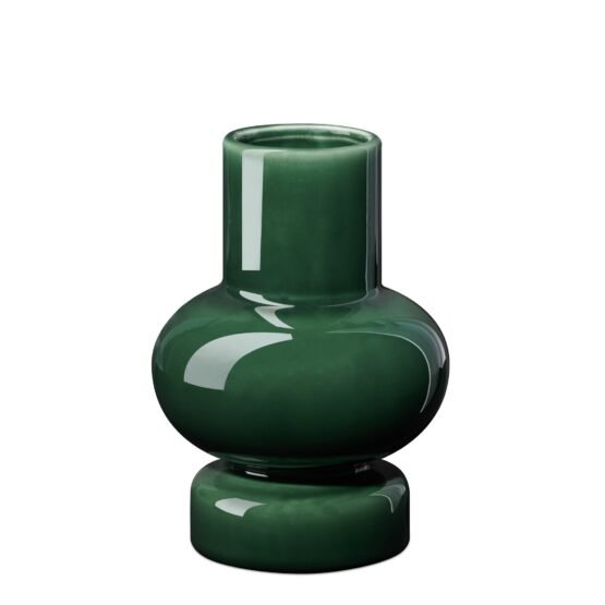 Sintra Single Bulb 8 Inch Tall Ceramic Vase - Shiny Green