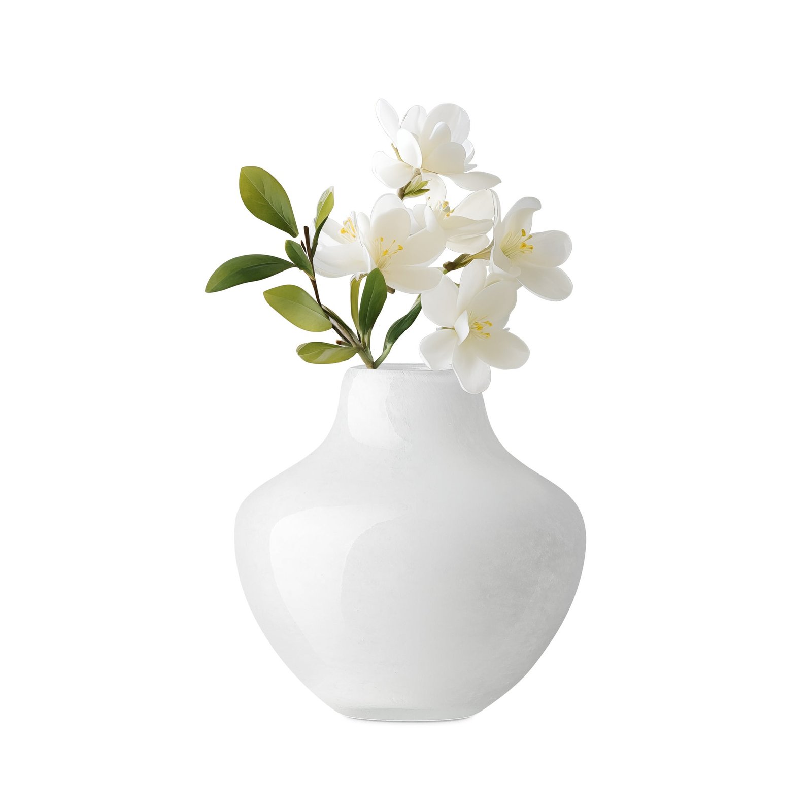 Opaque Gourd 4 Inch Tall Glass Vase - White - Image 7