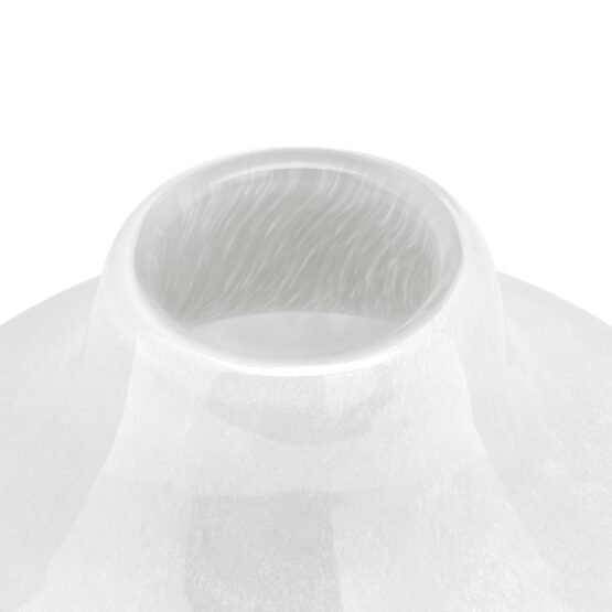 Opaque Gourd 4 Inch Tall Glass Vase - White - Image 2