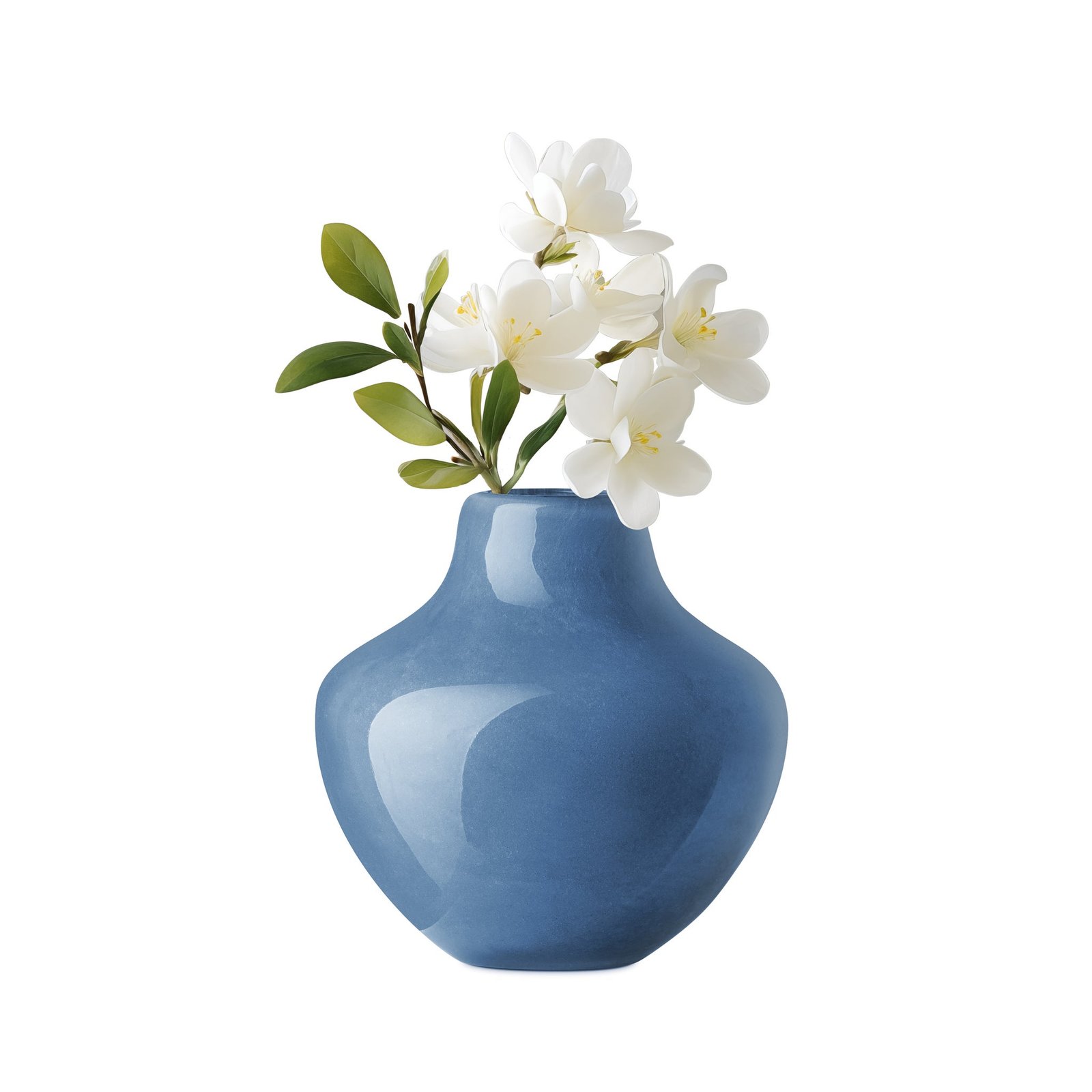 Opaque Gourd 4 Inch Tall Glass Vase - Blue - Image 7