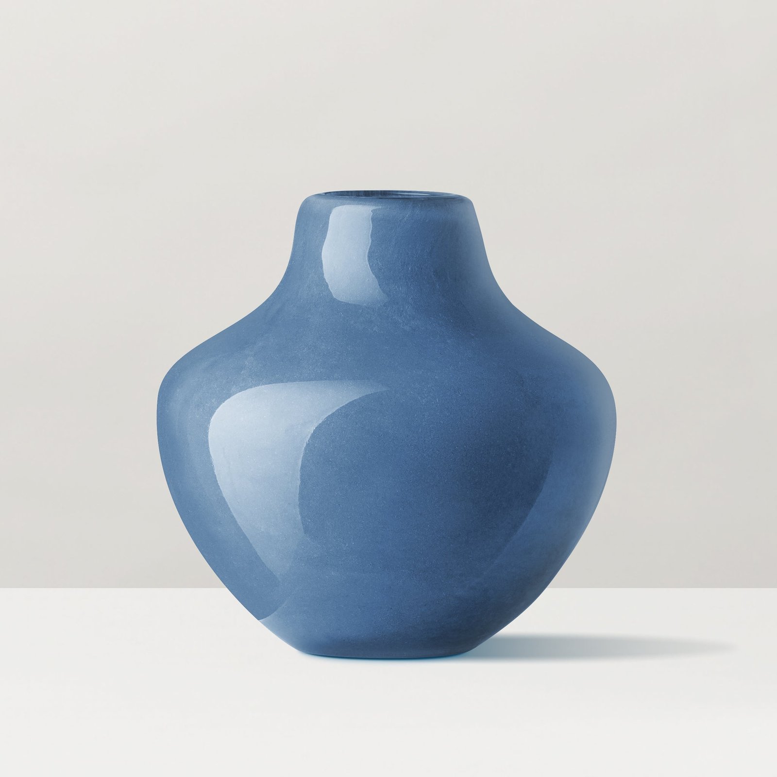 Opaque Gourd 4 Inch Tall Glass Vase - Blue - Image 5
