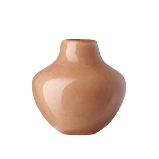 Opaque Gourd 4 Inch Tall Glass Vase - Orange