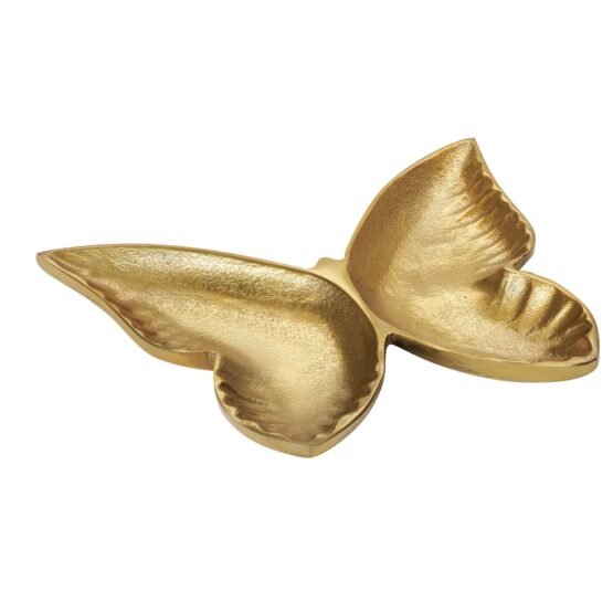 Butterfly 7x8 Inch Aluminum Decor Dish - Gold - Image 6