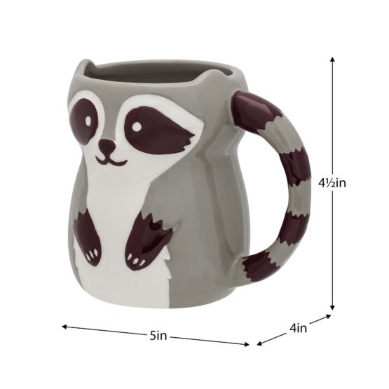 Woodland Racoon 500 mL Ceramic Mug - Image 5