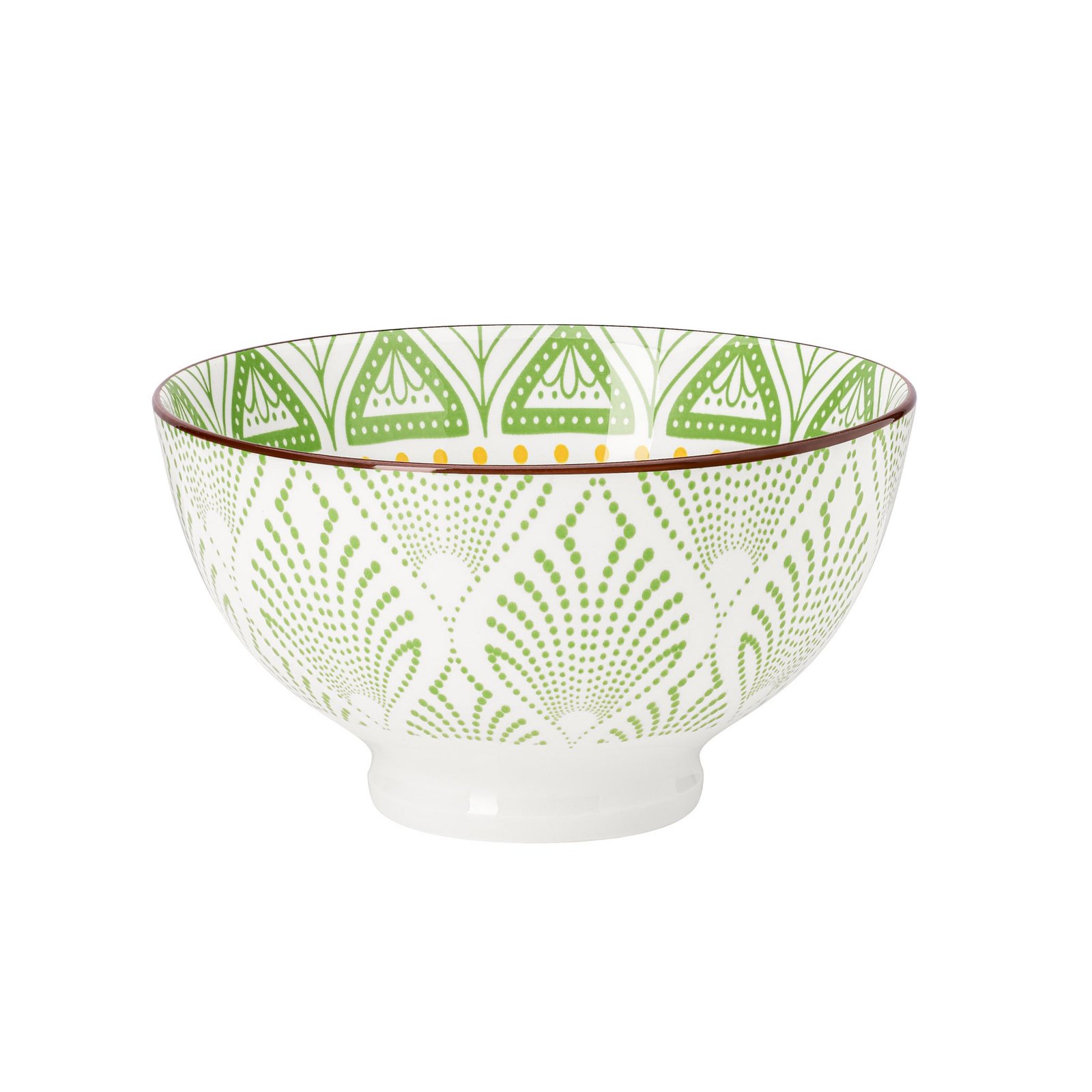Kiri Porcelain 8 oz. 4.5 Inch Diameter Bowl - Green Lotus - Image 5