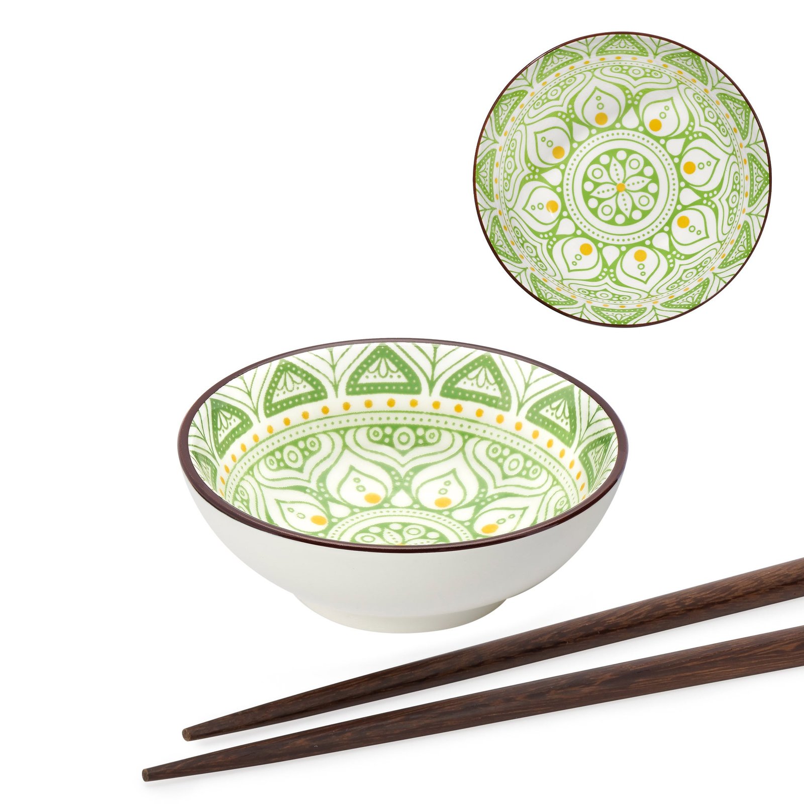 Kiri Porcelain 3 Inch Sauce Dish - Green Lotus - Image 4