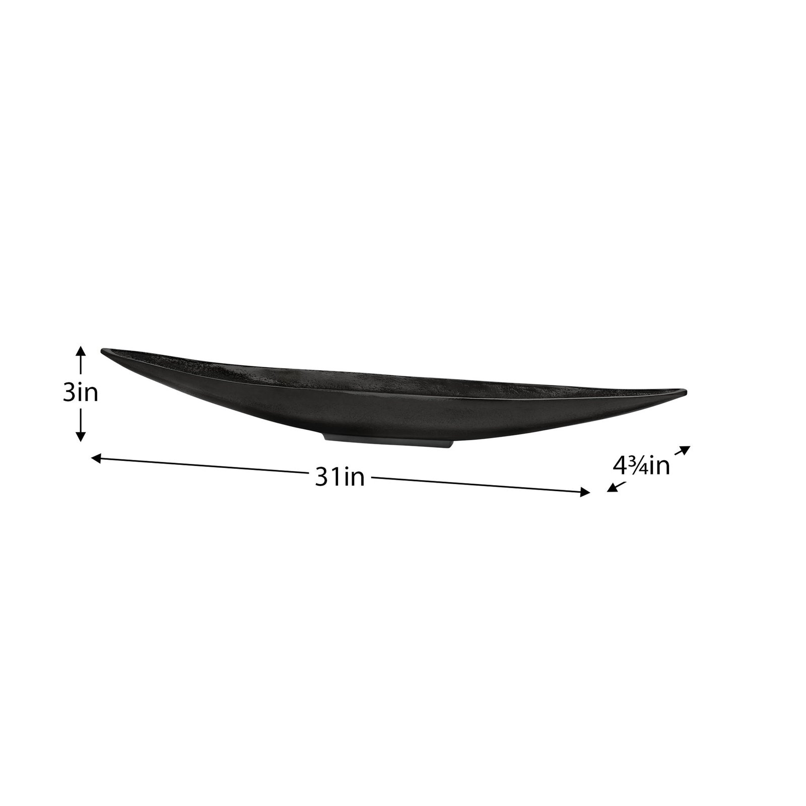 Volta Raw Aluminum 31 Inch Length Centerpiece Boat Bowl - Black - Image 3