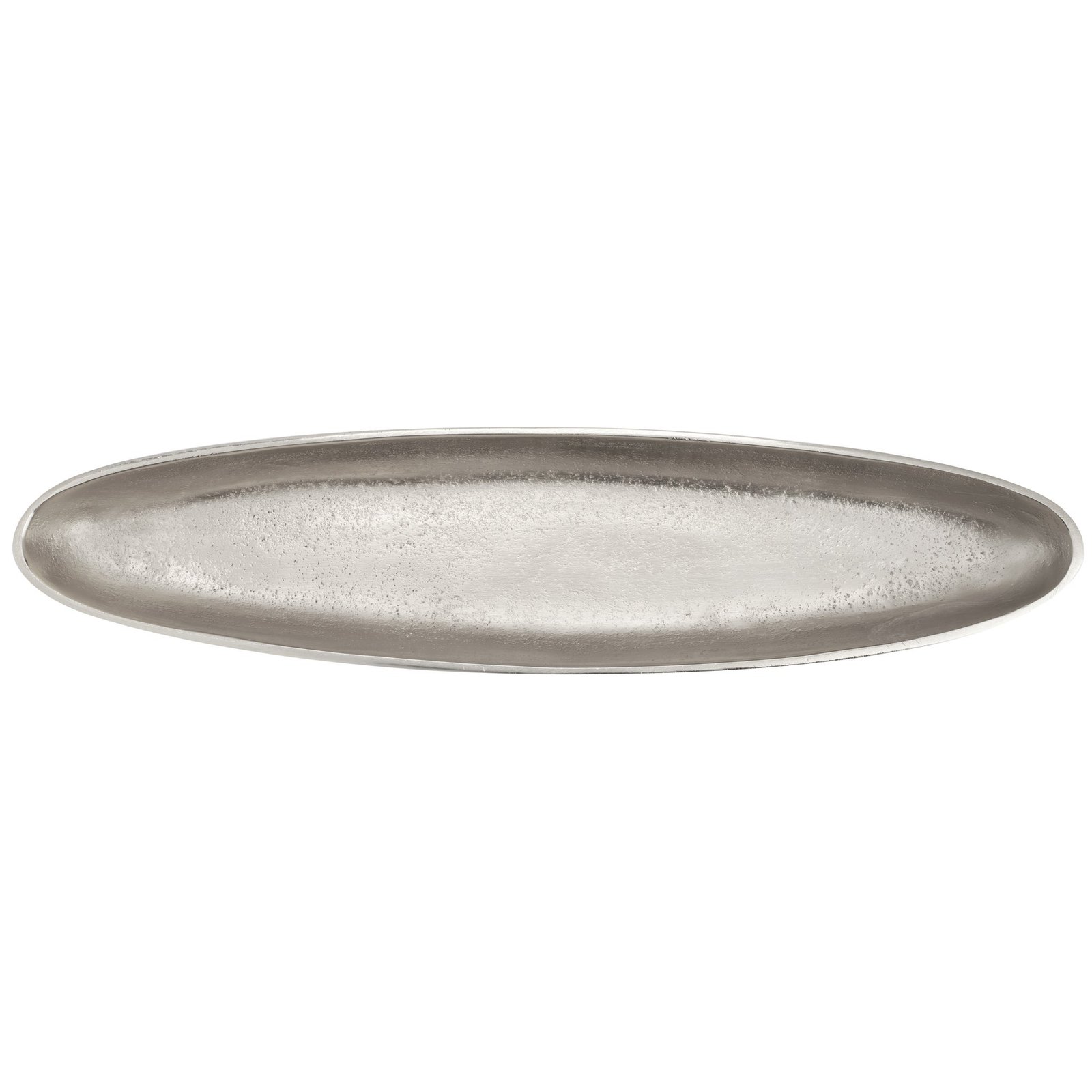 Volta Silver Nickel Plated Raw Aluminum 17 Inch Length Decor Tray - Image 3