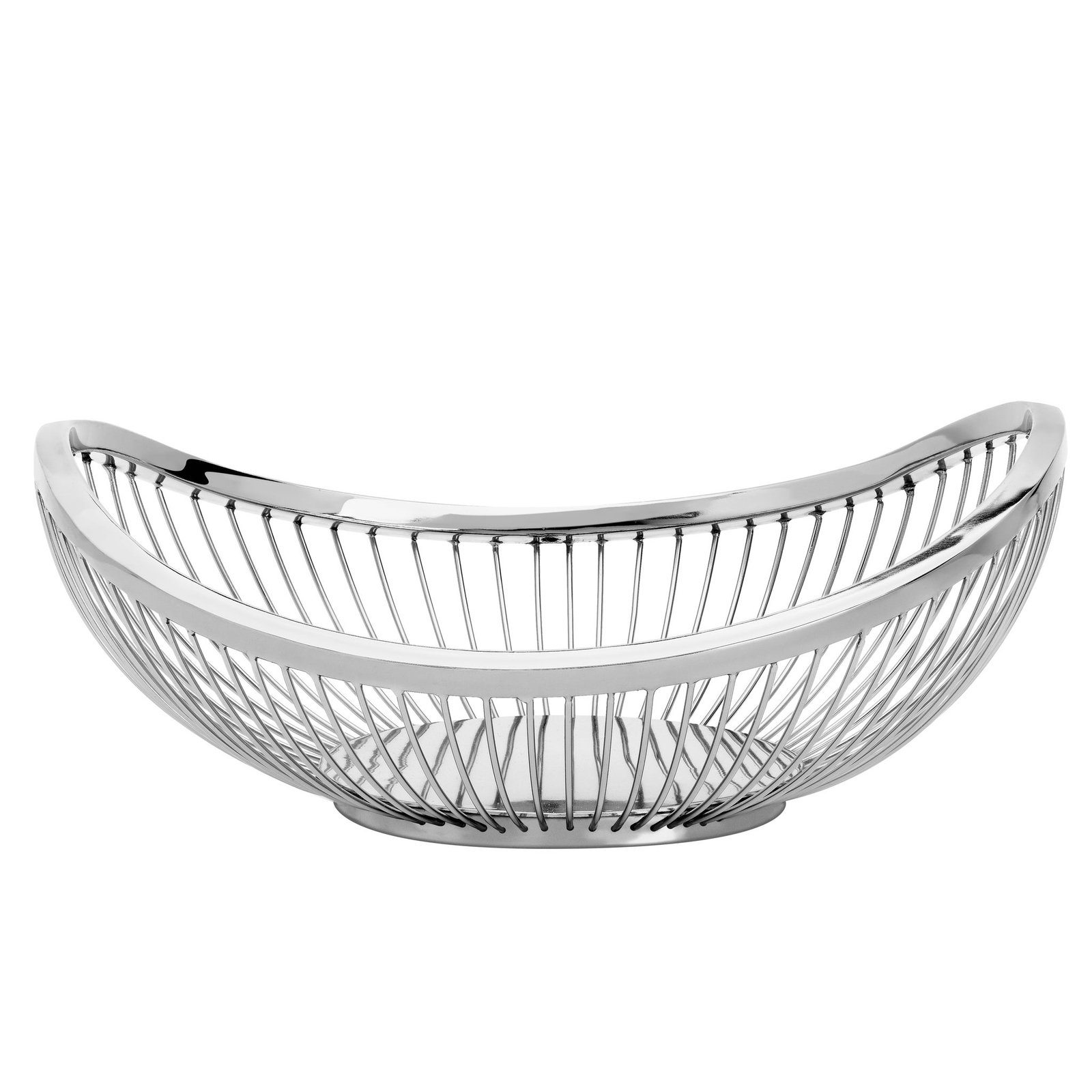 Slope 11.5 Inch Length Metal Wire Oval Bowl - Silver - Image 7