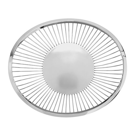 Slope 11.5 Inch Length Metal Wire Oval Bowl - Silver - Image 3