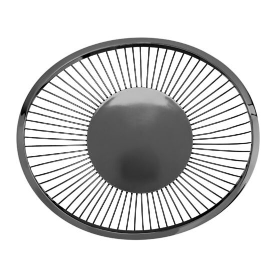 Slope 11.5 Inch Length Metal Wire Oval Bowl - Black Nickel - Image 3