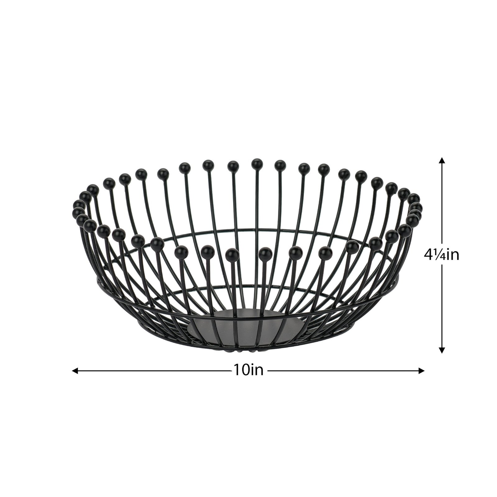 Ball Tipped Black Wire 10 Inch Diameter Decor Bowl - Image 3