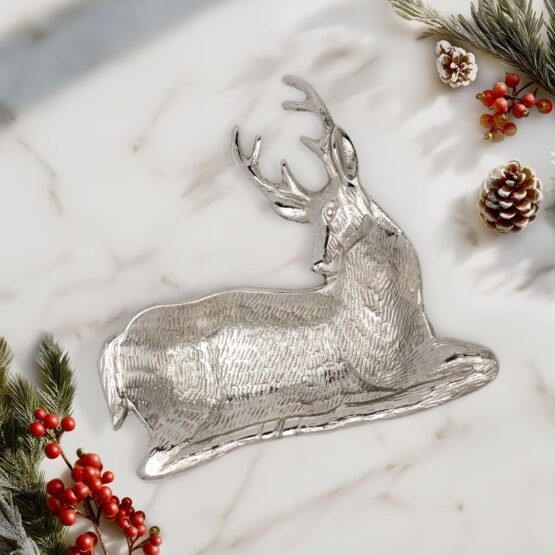 Stag Silver Nickel Plated Aluminum 8.5 Inch Length Decor Dish - Image 2