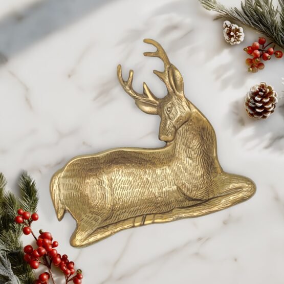 Stag Gold Nickel Plated Aluminum 8.5 Inch Length Decor Dish - Image 2