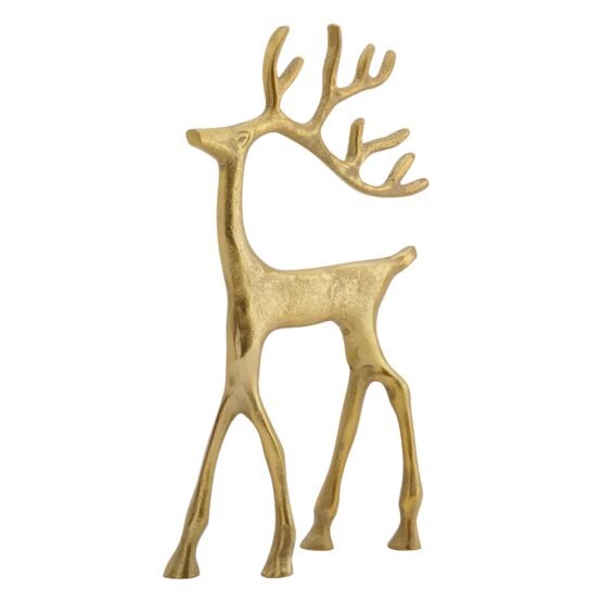 Reindeer Gold Nickel Plated Aluminum 12 Inch Tall Decor Sculpture - Image 6