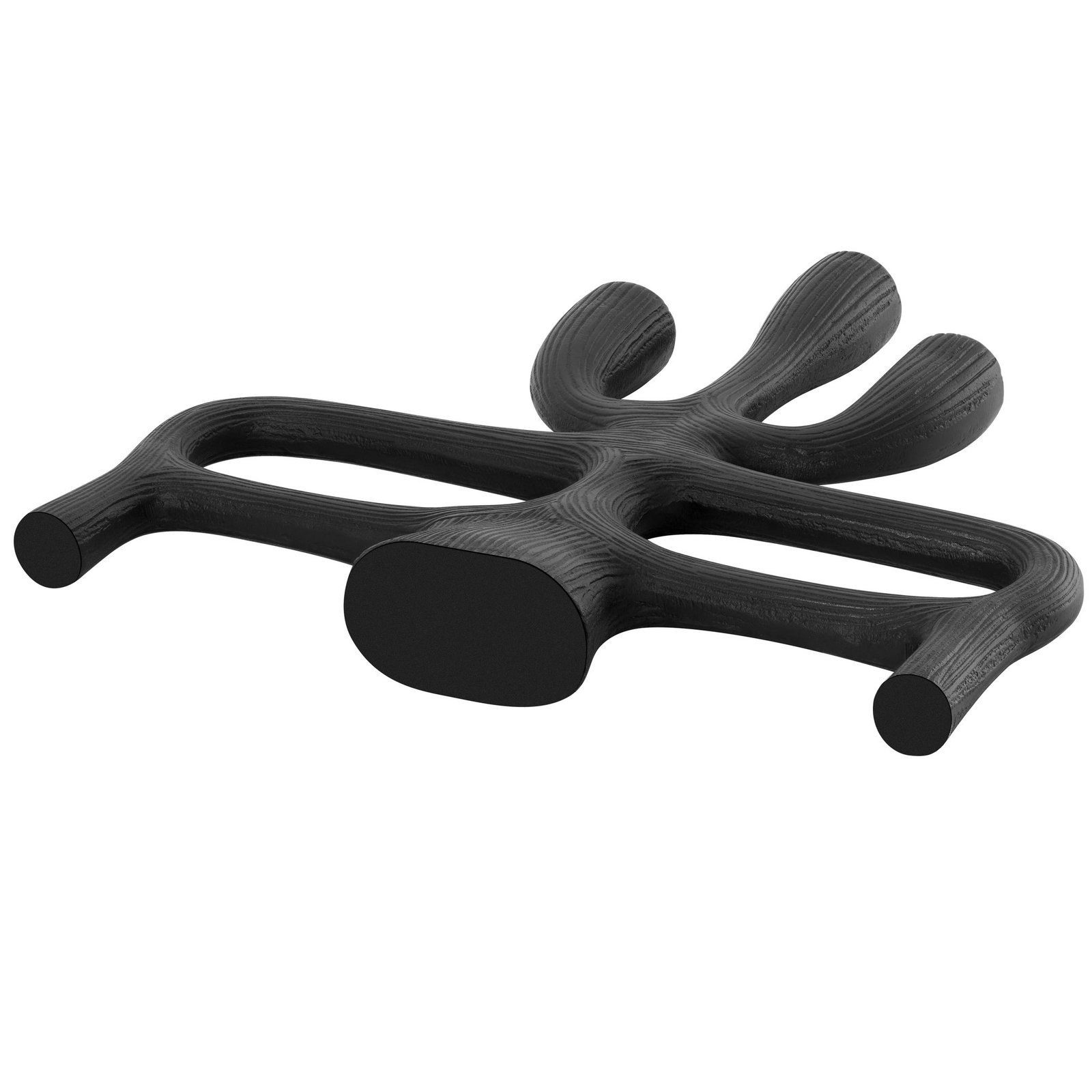 Abstract Black Aluminum 10.5 Inch Tall Three Taper Candle Holder - Image 4