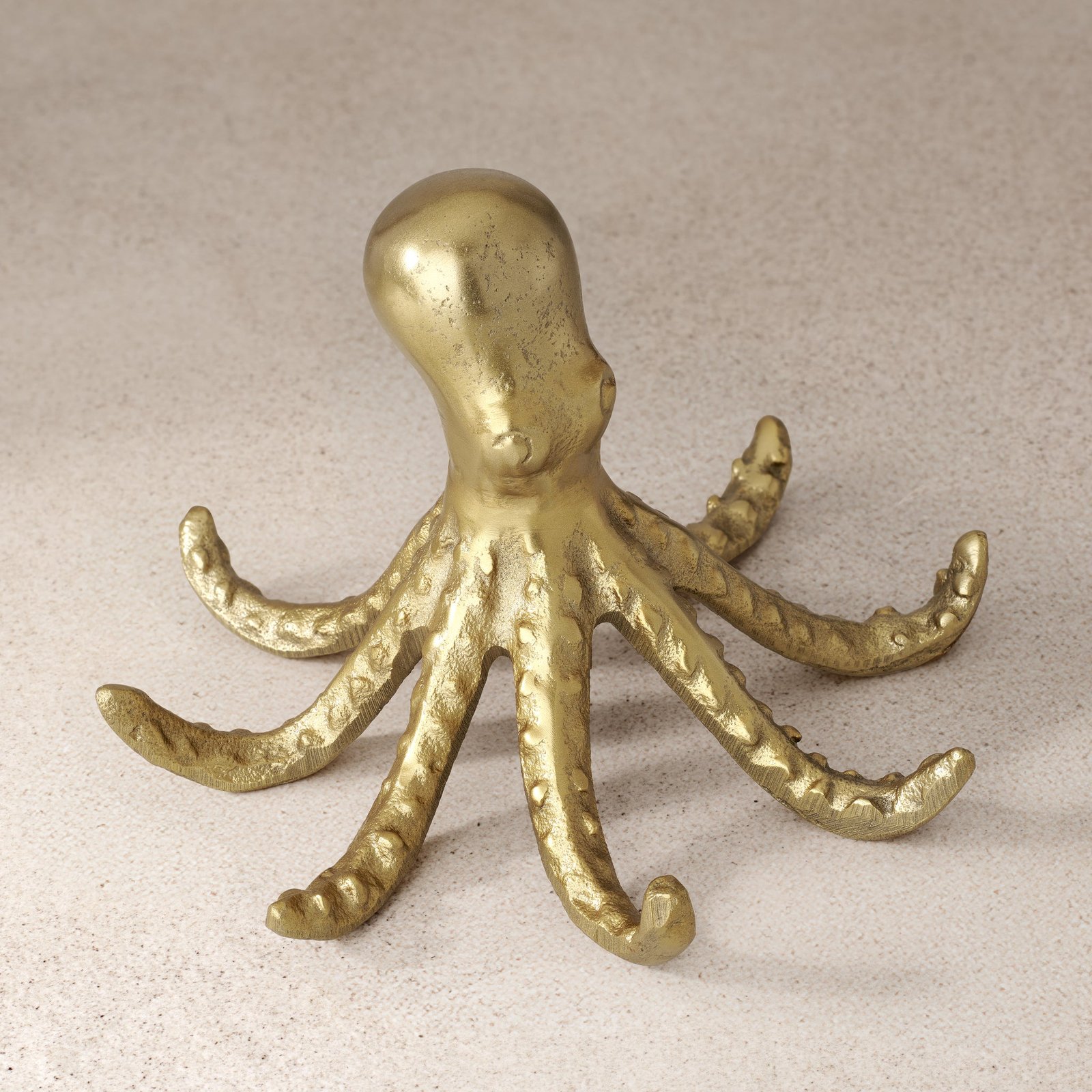 Octopus Gold 4.5 Inch Tall Nickel Plated Aluminum Decor Sculpture - Image 6