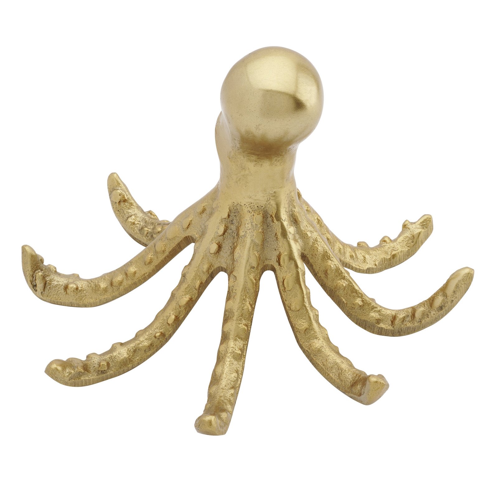 Octopus Gold 4.5 Inch Tall Nickel Plated Aluminum Decor Sculpture - Image 7