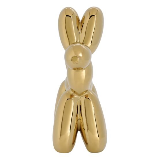 Balloon Dog 8 Inch Tall Ceramic Decor Sculpture - Gold - Image 3