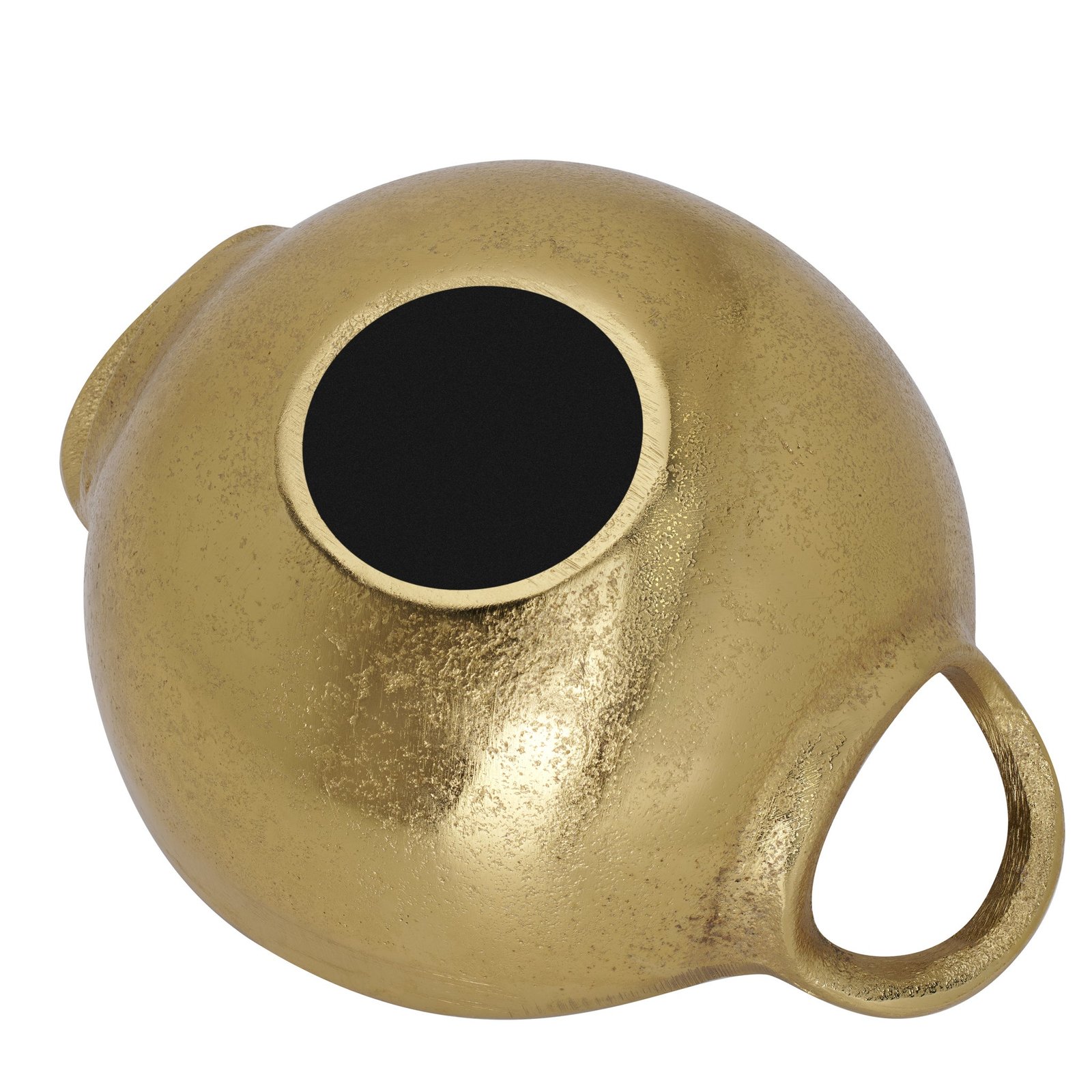 Corfu 7.5 Inch Length Gold Nickel Plated Aluminum Round Decor Bowl With Handles - Image 3