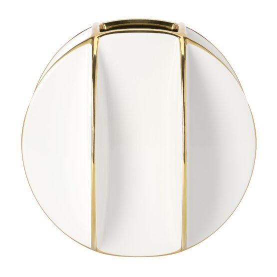 Talia Gold Trim Divide 8 Inch Ceramic Ball Vase - Image 2