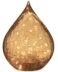 Teardrop Crackle Glass 6 Inch LED Decor Light with Timer - Amber