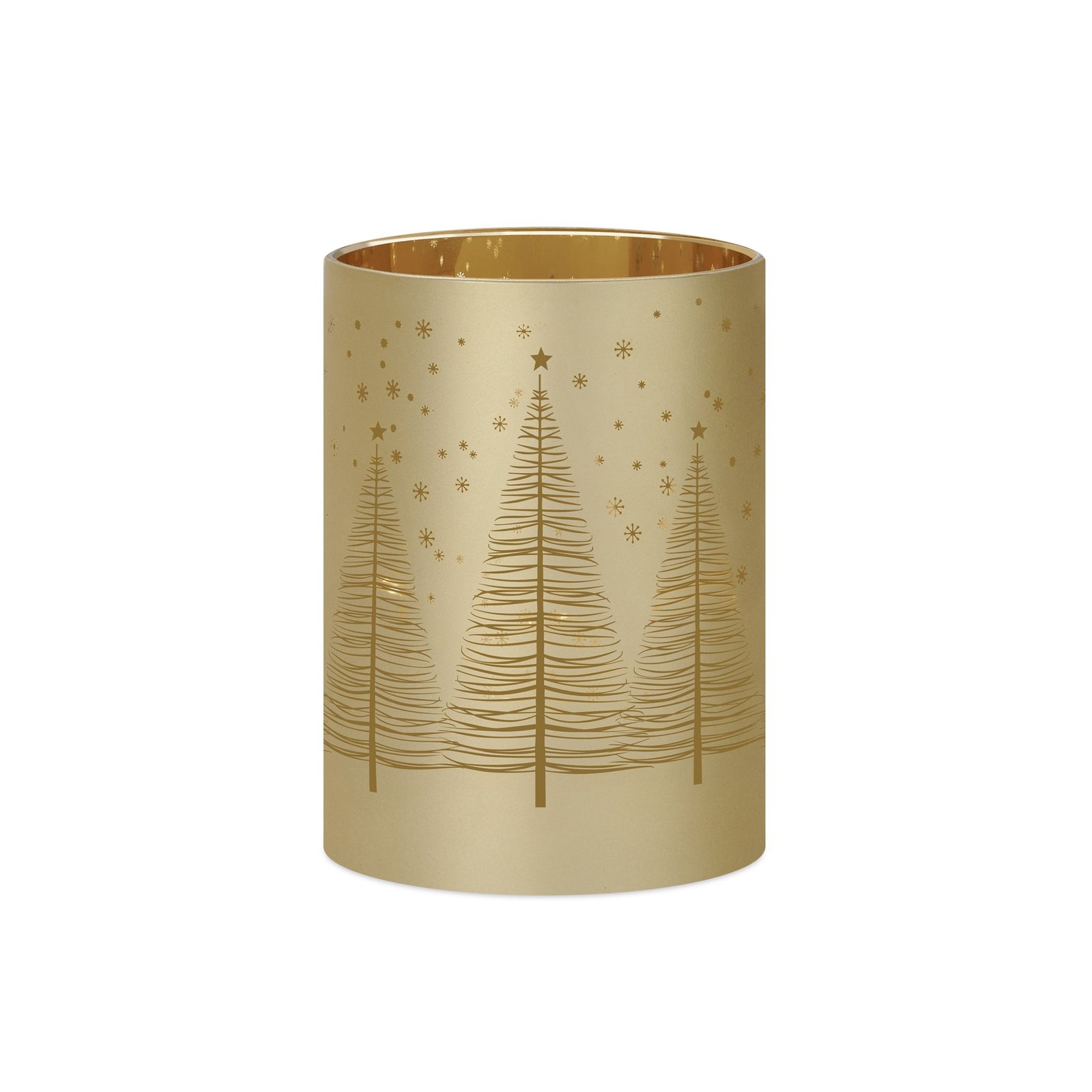 Silhouette Tree Design 3.5x5 Inch Gold Glass LED Hurricane Lamp - Image 7