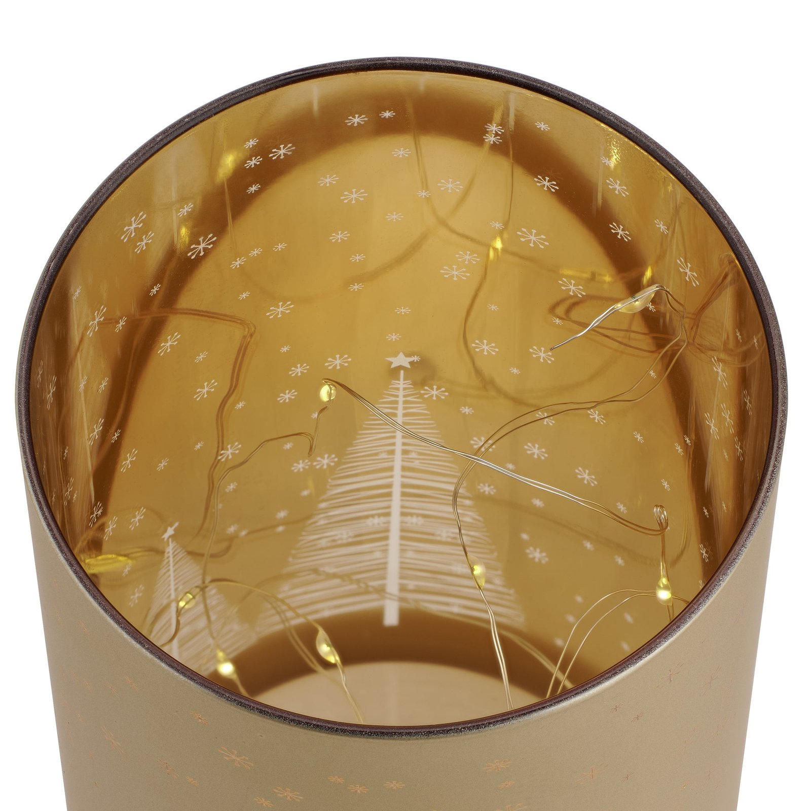 Silhouette Tree Design 3.5x5 Inch Gold Glass LED Hurricane Lamp - Image 8