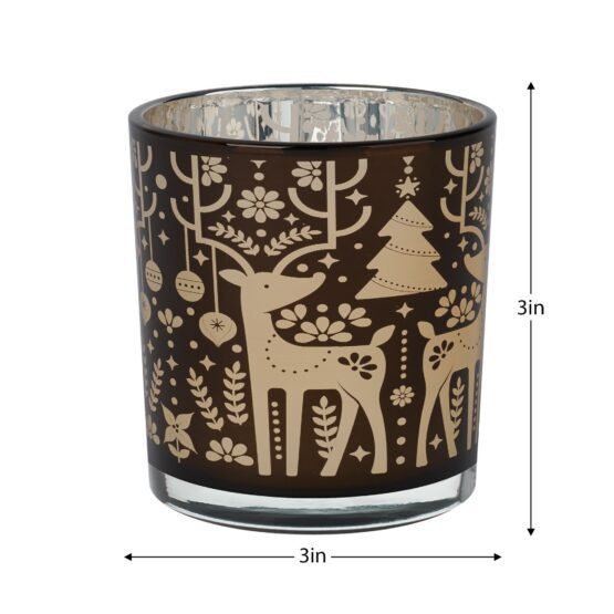 Holiday Trio 3x3 Inch EP Glass 3 Piece Hurricane Vase Set - Image 3