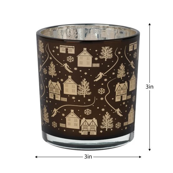 Holiday Trio 3x3 Inch EP Glass 3 Piece Hurricane Vase Set - Image 5