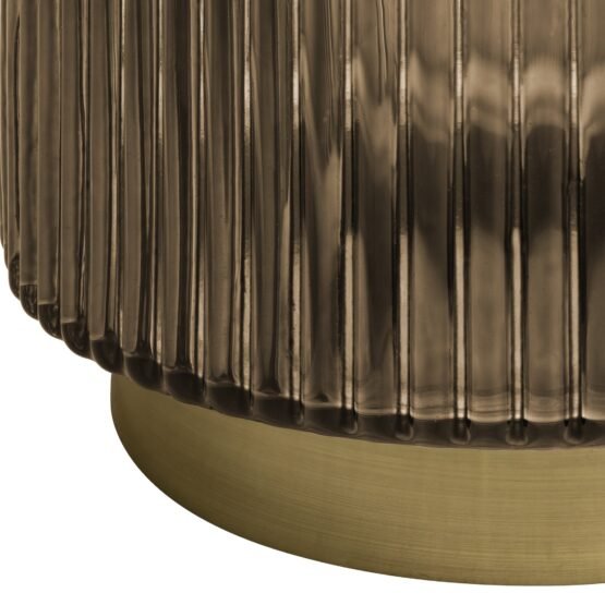 Adele Gold Base Brown Glass 7.5 Inch Tall Cylinder Vase - Image 2