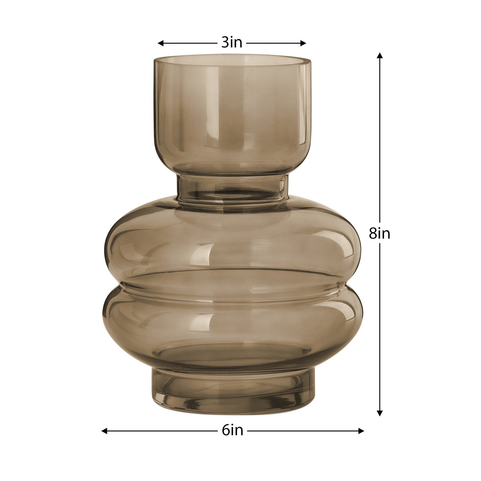 Riva Multi Bulb Brown Glass 8 Inch Tall Vase - Image 3