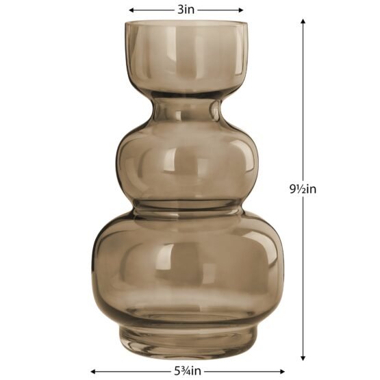 Riva Multi Bulb Brown Glass 9.5 Inch Tall Vase - Image 3