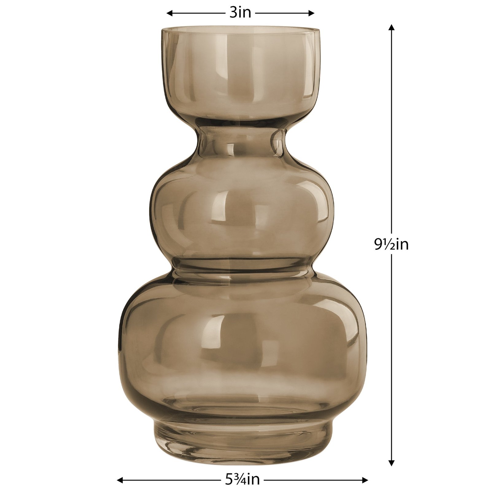 Riva Multi Bulb Brown Glass 9.5 Inch Tall Vase - Image 3